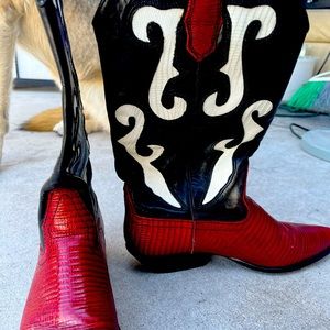 Red and black boots size 8 1/2